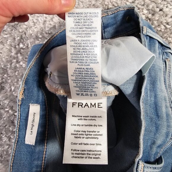 Frame Jeans Womens 25  Blue Le High Skinny Raw Hem Stretch Denim New - Picture 9 of 15